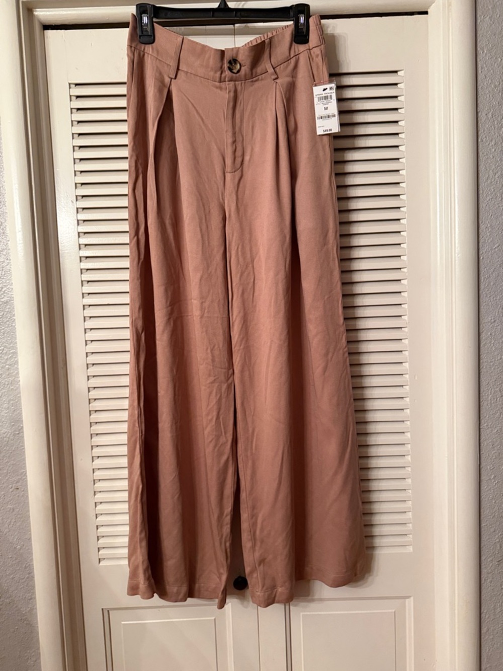 Wide Leg Straight Pants in Dusty Rose